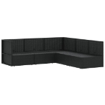 Set Divani da Giardino 5 pz con Cuscini Nero in Polyrattan