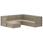 Set Divani da Giardino 6 pz con Cuscini in Polyrattan Grigio