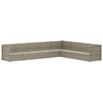 Set Divani da Giardino 8 pz con Cuscini in Polyrattan Grigio