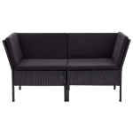 Set Divani da Giardino 8 pz con Cuscini in Polyrattan Nero