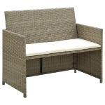 Set Divani da Giardino 4 pz con Cuscini in Polyrattan Beige