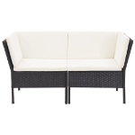 Set Divani da Giardino 6 pz con Cuscini in Polyrattan Nero