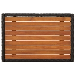 Set Divani da Giardino 3 pz con Cuscini Nero in Polyrattan