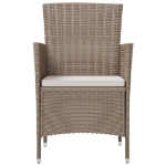 Set Mobili da Giardino 3 pz con Cuscini in Polyrattan Beige