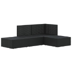 Set Divani da Giardino 4 pz con Cuscini Nero in Polyrattan