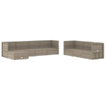 Set Divani da Giardino 8 pz con Cuscini in Polyrattan Grigio