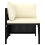 Set Divani da Giardino 8 pz con Cuscini in Polyrattan Nero