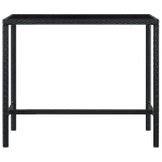 Set Bar da Giardino 5 pz con Cuscini in Polyrattan Nero