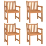 Set da Pranzo per Giardino 5 pz in Legno Massello di Teak