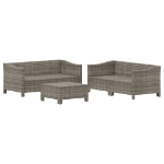 Set Divani da Giardino 5 pz con Cuscini in Polyrattan Grigio