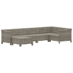 Set Divani da Giardino 6 pz con Cuscini in Polyrattan Grigio