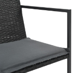 Set da Pranzo da Giardino 5 pz con Cuscini in Polyrattan Nero