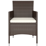 Set Bistrot Giardino 5 pz Polyrattan e Vetro Temperato Marrone