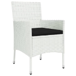 Set da Pranzo da Giardino 7 pz con Cuscini in Polyrattan Bianco