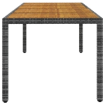 Set da Pranzo per Giardino 11 pz in Polyrattan Grigio