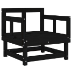 Set Salotto da Giardino 7 pz Nero in Legno Massello di Pino