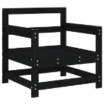Set Salotto da Giardino 7 pz Nero in Legno Massello di Pino
