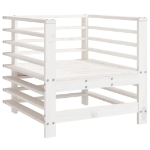 Set Salotto da Giardino 7 pz Bianco in Legno Massello di Pino