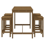 Set Bar da Giardino 5 pz Miele in Legno Massello di Pino