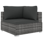 Set Divani da Giardino 13 pz con Cuscini in Polyrattan Grigio