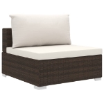 Set Divani da Giardino 8 pz con Cuscini in Polyrattan Marrone