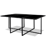 Set da Pranzo da Giardino 11 pz con Cuscini in Polyrattan Nero