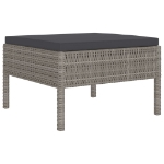 Set Divani da Giardino 10 pz con Cuscini in Polyrattan Grigio