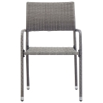 Set da Pranzo Giardino 3 pz Polyrattan e Massello Acacia Grigio