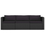 Set Divani da Giardino 8 pz con Cuscini in Polyrattan Nero