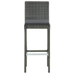Set Bar da Giardino 9 pz con Cuscini in Polyrattan Antracite