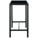 Set Bar da Giardino 7 pz con Cuscini in Polyrattan Nero