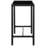 Set Bar da Giardino 7 pz con Cuscini in Polyrattan Nero