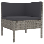 Set Divani da Giardino 8 pz con Cuscini in Polyrattan Grigio