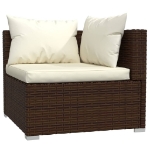 Set Divani da Giardino 6 pz con Cuscini in Polyrattan Marrone