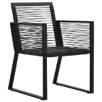 Set da Pranzo da Giardino 7 pz Nero in Rattan PVC