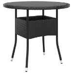 Set da Pranzo per Giardino 5 pz in Polyrattan Nero