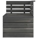 Set Divani da Giardino su Pallet 9 pz Legno Pino Grigio Scuro