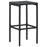 Set Bar da Giardino 7 pz con Cuscini in Polyrattan Nero