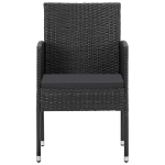 Set da Pranzo da Giardino 7 pz in Polyrattan Nero