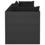 Set Divani da Giardino 4 pz con Cuscini in Polyrattan Nero