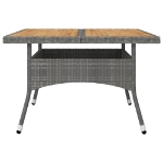 Set Mobili da Pranzo da Giardino 9 pz Polyrattan Acacia Grigio