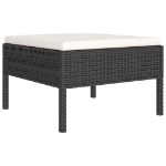 Set Divani da Giardino 6 pz con Cuscini in Polyrattan Nero