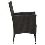 Set da Pranzo da Giardino 9 pz con Cuscini in Polyrattan Nero