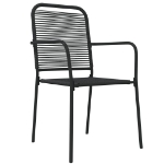 Set da Pranzo da Giardino 7 pz Nero Corda di Cotone e Acciaio
