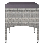 Set Pranzo da Giardino 5pz Polyrattan e Massello Acacia Grigio