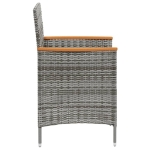 Set da Pranzo Esterni 11pz con Cuscini Polyrattan Nero e Grigio