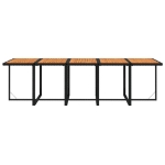 Set da Pranzo da Giardino 11 pz con Cuscini in Polyrattan Nero