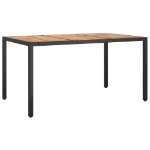 Set da Pranzo da Giardino 7 pz Nero con Cuscini in Polyrattan