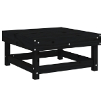 Set Salotto da Giardino 7 pz Nero in Legno Massello di Pino