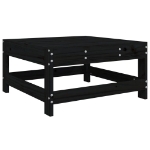 Set Salotto da Giardino 7 pz Nero in Legno Massello di Pino